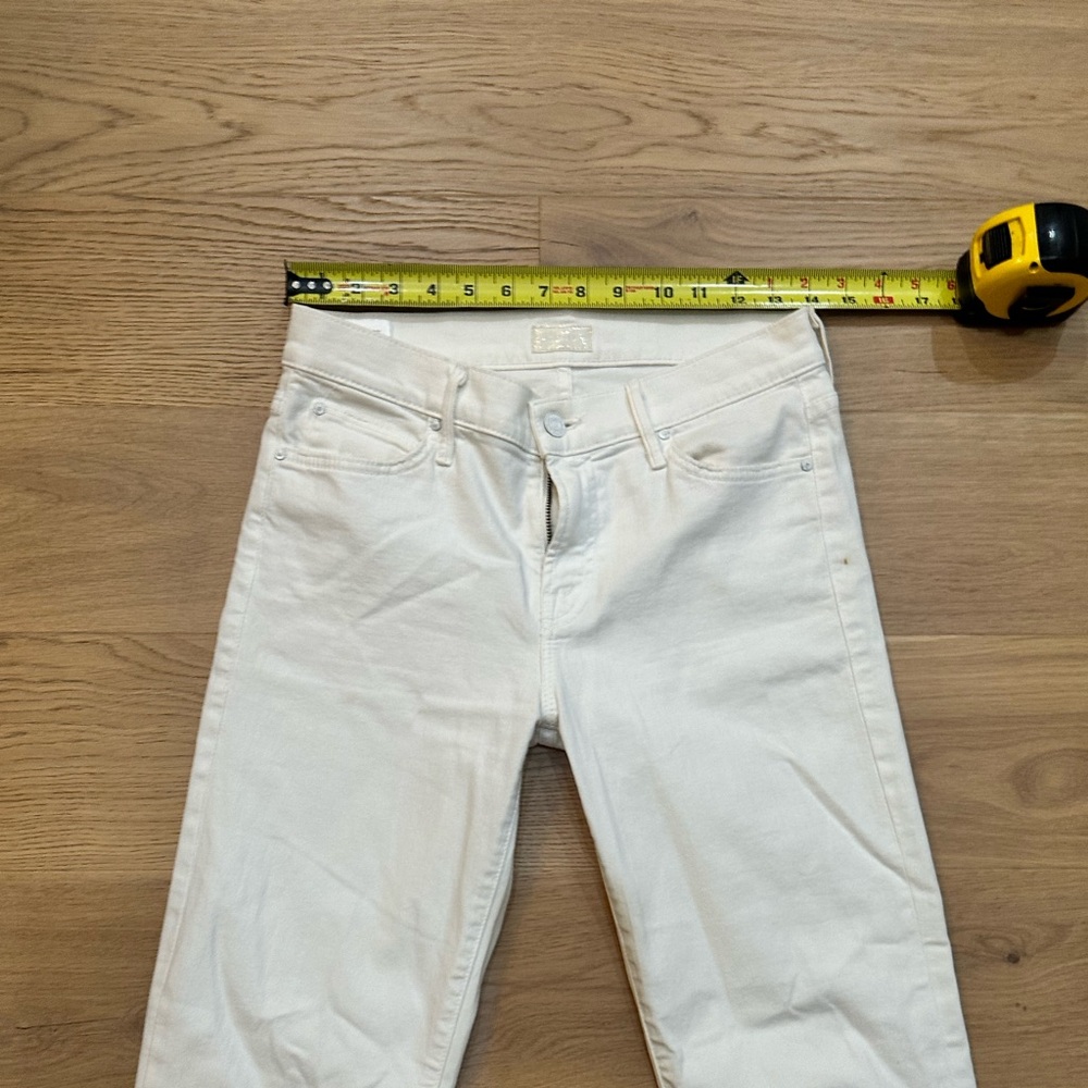 MOTHER Women's Straight Leg White Jeans
